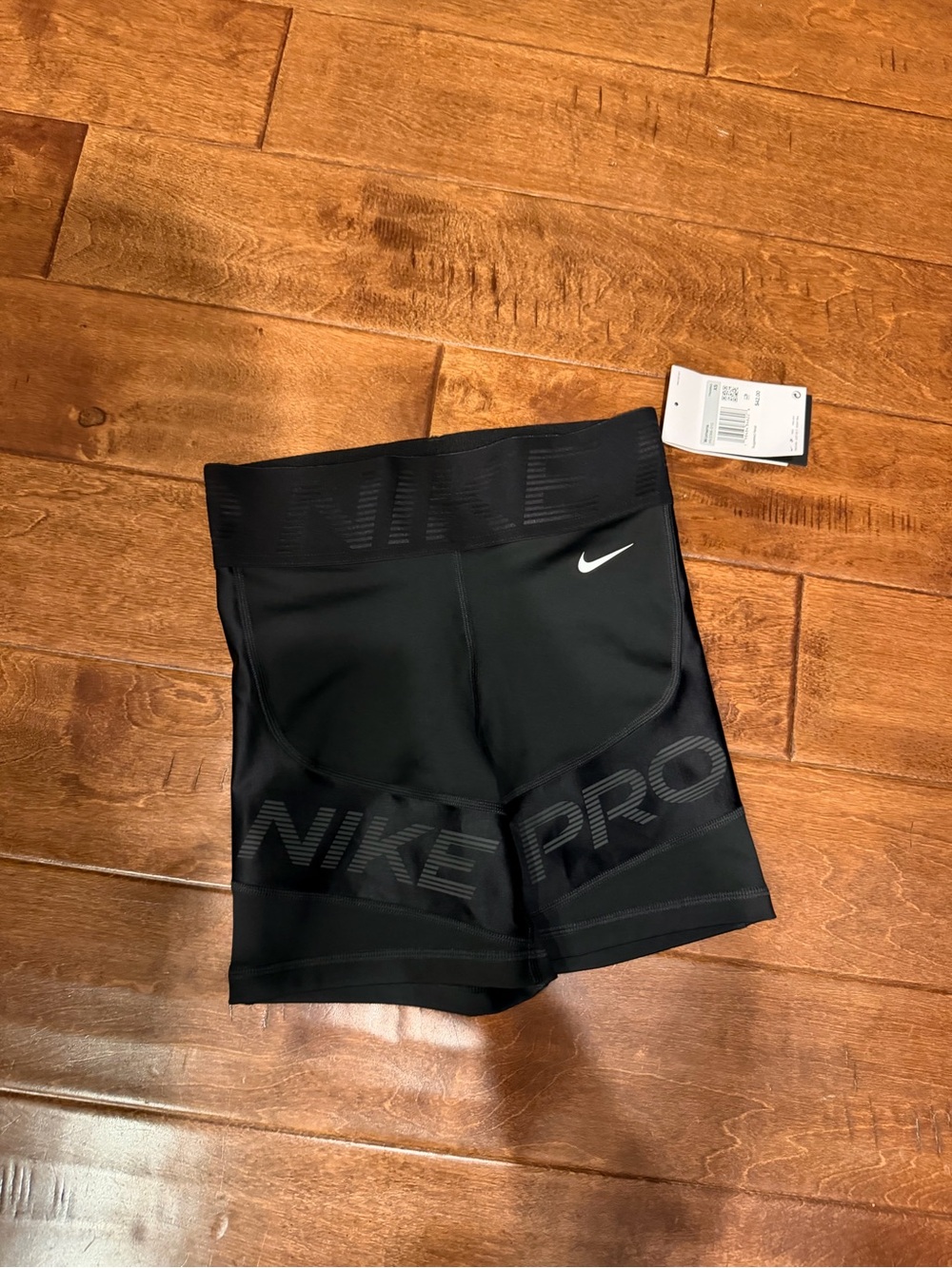 Nike Black Compression Training Shorts with White Swoosh
